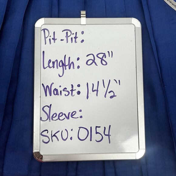 New Traditions For Marshall Field’s Cobalt Blue Silk Pleated Midi Skirt Size 12 - Picture 14 of 14